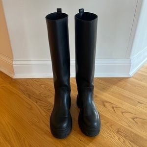 Black knee high boots